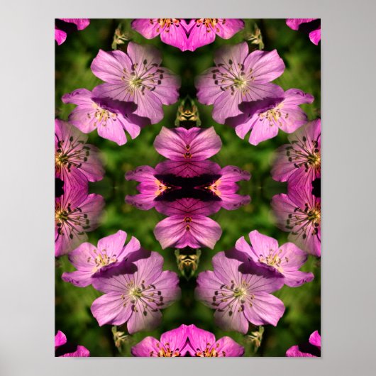 Geraniumbloemen vermenigvuldigd Abstract Poster (Voorkant)