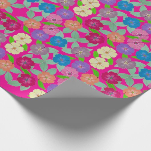 geraniumbloesempakpapier cadeaupapier (Hoek)