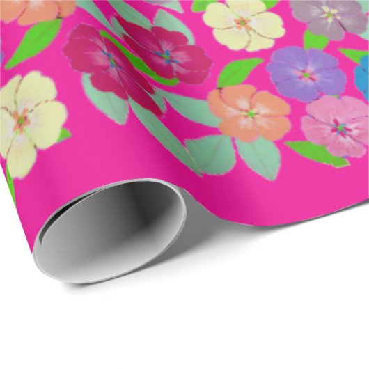 geraniumbloesempakpapier cadeaupapier (Rol Hoek)