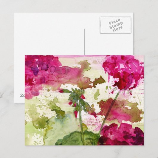 geraniumbriefkaart briefkaart (Voorkant / Achterkant)