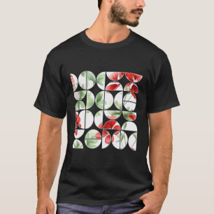 Geraniums Bloemen Geometrische halve cirkels T-shirt