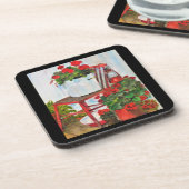 Geraniums, Bloemen, Onderzetter Set (Linkerzijde)