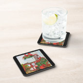 Geraniums, Bloemen, Onderzetters Set (Rechterzijde)