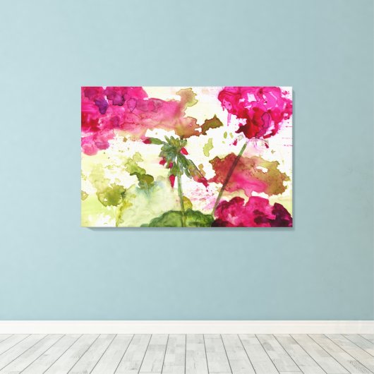 geraniums canvas print (Insitu (Houten vloer))