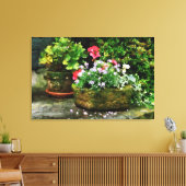 Geraniums en Lavendelbloemen Canvas Afdruk (Insitu (Woonkamer))
