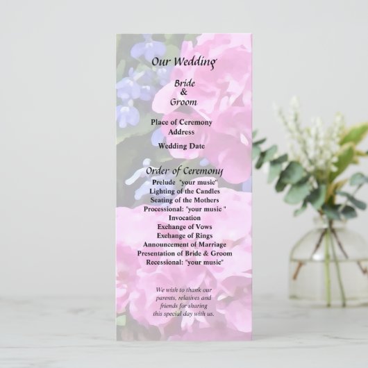 Geraniums en Maagdenpalm Programmakaart (Staand voorkant)