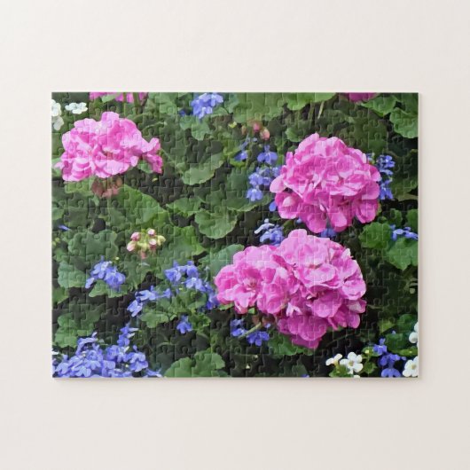 Geraniums en Periwinkle Legpuzzel (Horizontaal)