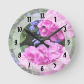 Geraniums en Periwinkle Ronde Klok (Voorkant)