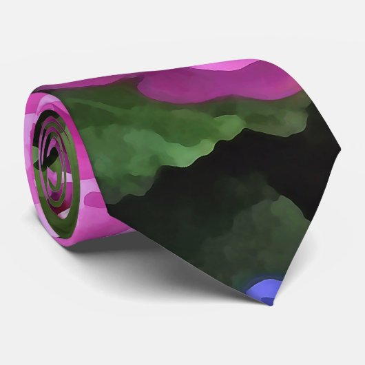 Geraniums en Periwinkle Stropdas (Opgerold)