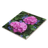 Geraniums en Periwinkle Tegeltje (Zijkant)