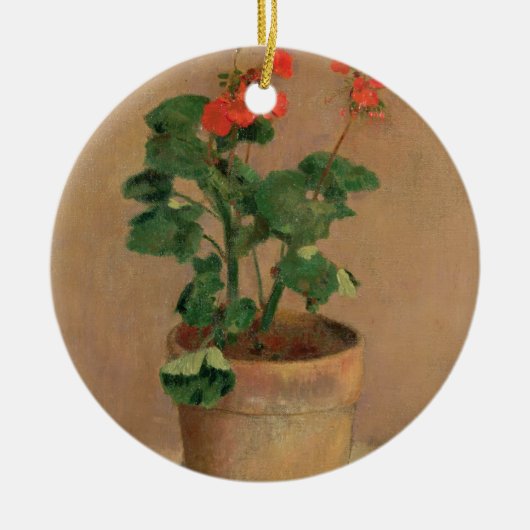 Geraniums in a Pot, c.1905 (olie op canvas) Keramisch Ornament (Voorkant)
