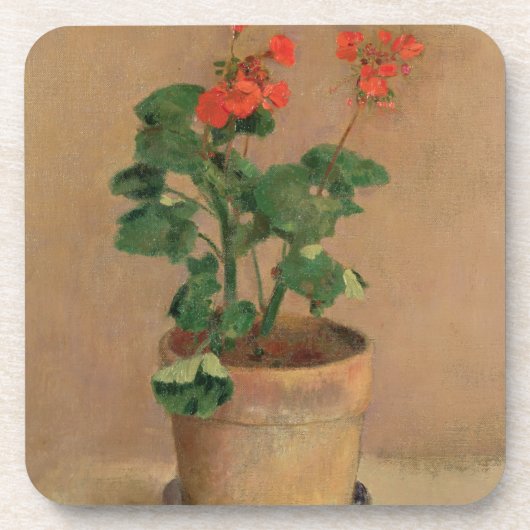 Geraniums in a Pot, c.1905 (olie op canvas) Onderzetter (Voorkant)