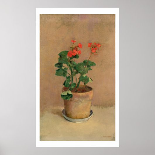 Geraniums in a Pot, c.1905 (olie op canvas) Poster (Voorkant)