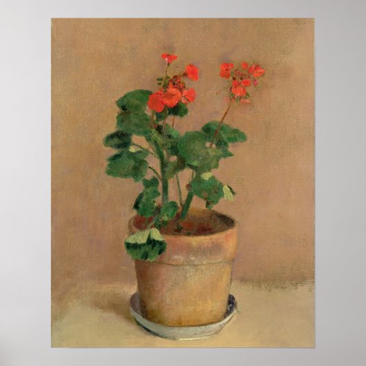 Geraniums in a Pot, c.1905 (olie op canvas) Poster (Voorkant)