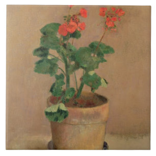 Geraniums in a Pot, c.1905 (olie op canvas) Tegeltje