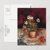 Geraniums in een druppelpot, Van Gogh Fine Art Briefkaart (Voorkant / Achterkant)