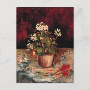 Geraniums in een druppelpot, Van Gogh Fine Art Briefkaart