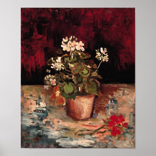 Geraniums in een Flowerpot Van Gogh Fine Art Poster (Voorkant)
