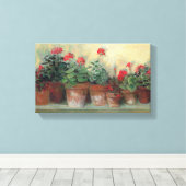Geraniums in Pots Canvas Afdruk (Insitu (Houten vloer))