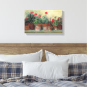 Geraniums in Pots Canvas Afdruk (Insitu (Slaapkamer))