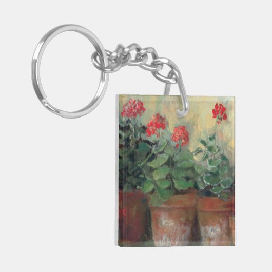 Geraniums in Pots Sleutelhanger (Voorkant Links)