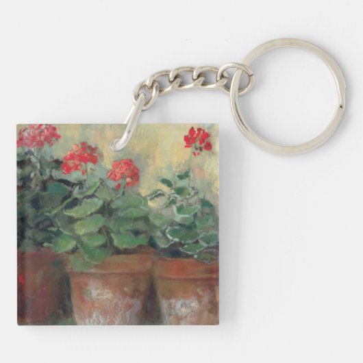 Geraniums in Pots Sleutelhanger (Achterkant)