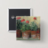 Geraniums in Pots Vierkante Button 5,1 Cm (Voorkant /achterkant)