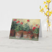 Geraniums in Potten Kaart (Gele Bloem)