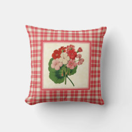  Geraniums met Coral Pink Pattern Kussen