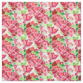 Geraniums Roze en Red Floral Pattern Stof (Swatch)