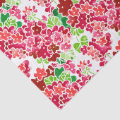 Geraniums Roze en Red Floral Pattern Tissuepapier (Detail)
