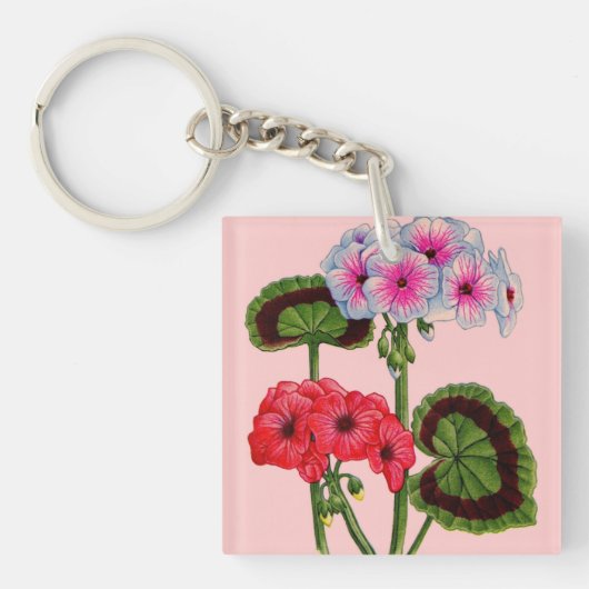 geraniums sleutelhanger (Voorkant)