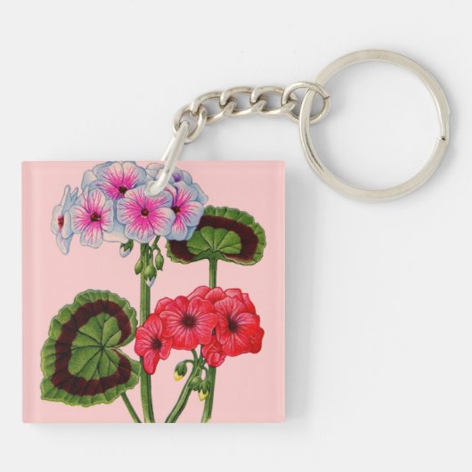 geraniums sleutelhanger (Achterkant)