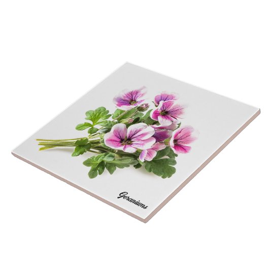 Geraniums Tegeltje (Zijkant)