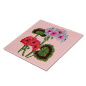 geraniums tegeltje (Zijkant)