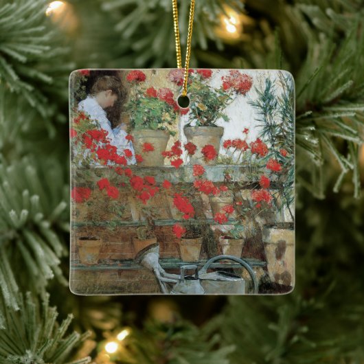 Geraniums van Childe Hassam,  impressionisme Keramisch Ornament (Boom)