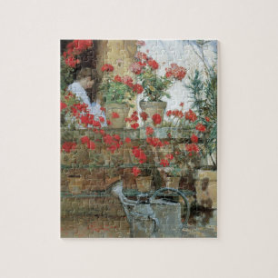 Geraniums van Childe Hassam,  impressionisme Legpuzzel