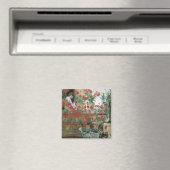 Geraniums van Childe Hassam,  impressionisme Magneet (Insitu (Vaatwasser))