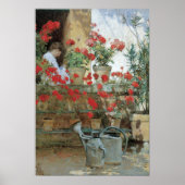Geraniums van Childe Hassam,  impressionisme Poster (Voorkant)