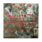 Geraniums van Childe Hassam, impressionisme Tegeltje (Voorkant)