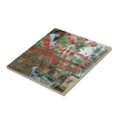Geraniums van Childe Hassam,  impressionisme Tegeltje (Zijkant)