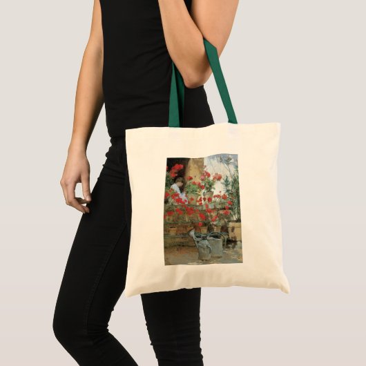 Geraniums van Childe Hassam, impressionisme Tote Bag (Voorkant (product))