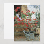 Geraniums van Childe Hassam, Vintage Impressionism (Voorkant / Achterkant)