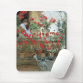 Geraniums van Childe Hassam, Vintage Impressionism Muismat (Met muis)