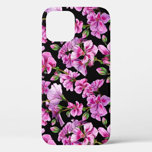 Geraniumtakken, waterverf roze knoppen. Case-Mate iPhone case (Achterkant)
