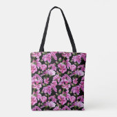 Geraniumtakken, waterverf roze knoppen. tote bag (Achterkant)