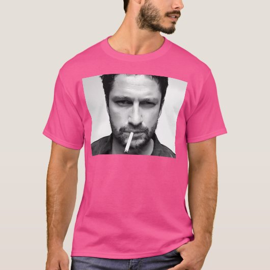 Gerard Butler Zwart Wit Portret T-shirt (Voorkant)