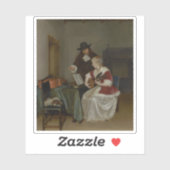 Gerard ter Borch - De muzieklessen Sticker (Vel)