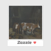 Gerard ter Borch - Een meid die een Koe in een sch Sticker (Vel)
