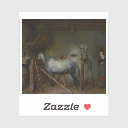 Gerard ter Borch - Paardenstal Sticker (Vel)